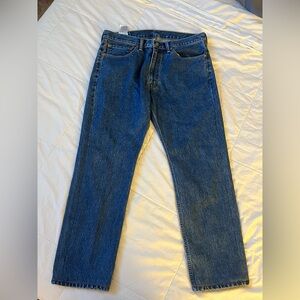 Levi's Men's Straight Jeans - Medium Wash Blue W36 L29 100% Cotton